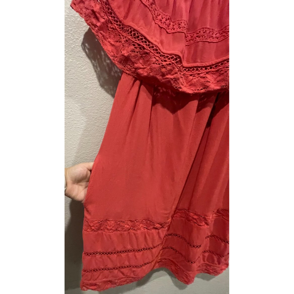 SANCTUARY Red Orange Off Shoulder Mini Dress - Picture 3 of 6